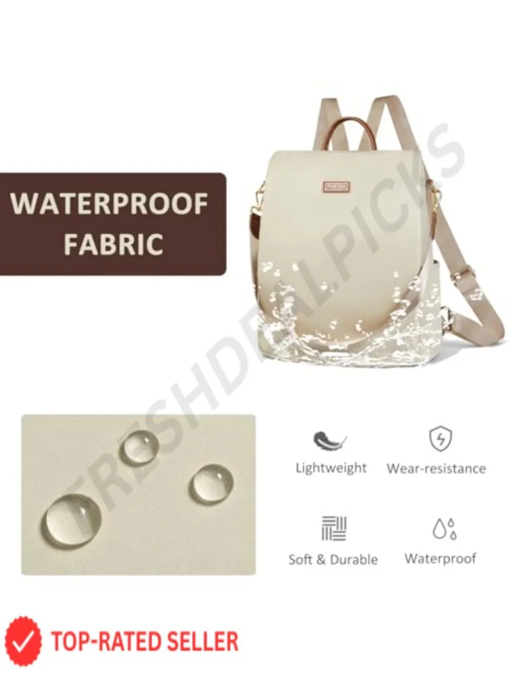 Anti Theft Nylon Convertible Backpack Purse for Women, Adjustable Straps